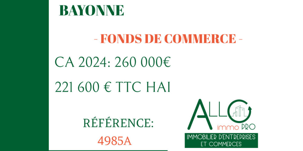 fond de commerce à BAYONNE (64100)
